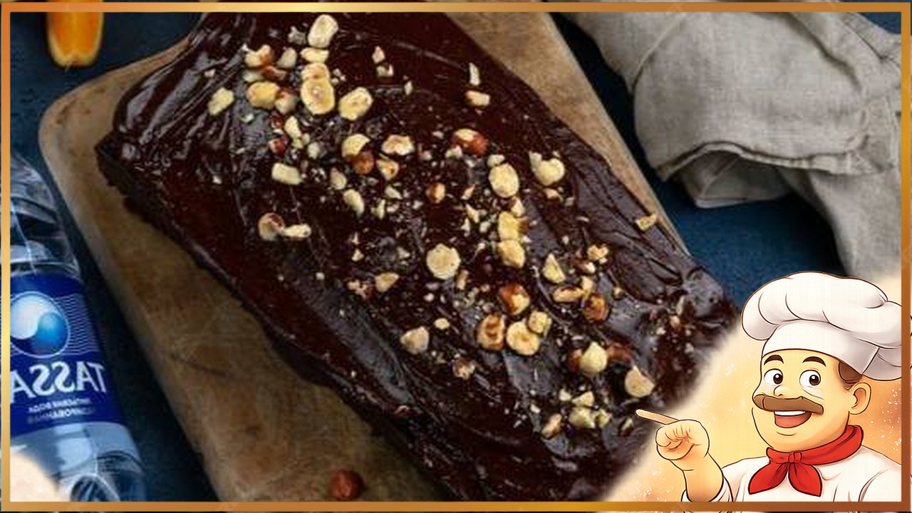 Шоколадно-творожный кекс с орехами