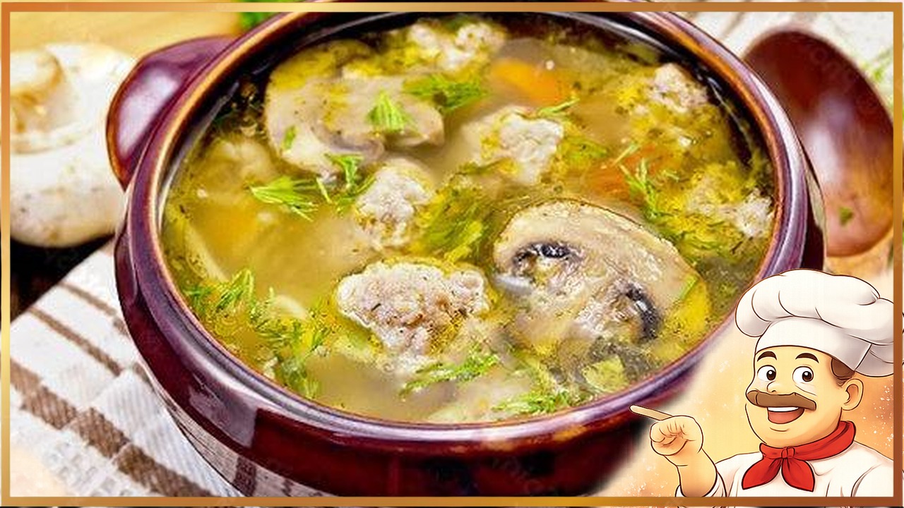 Грибной суп с фрикадельками