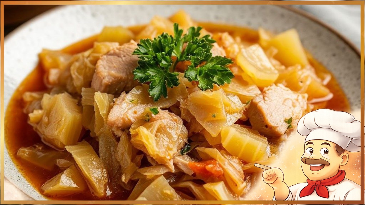 Тушёная капуста с индейкой