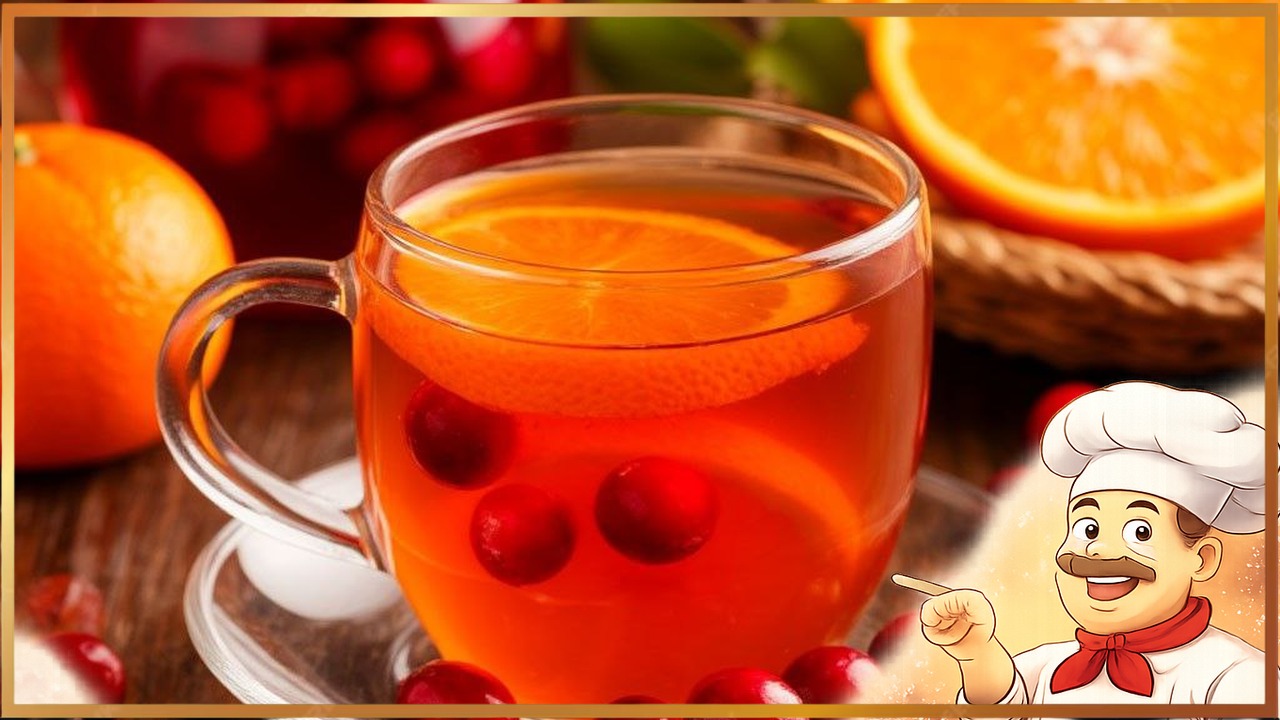 Чай с апельсином и клюквой