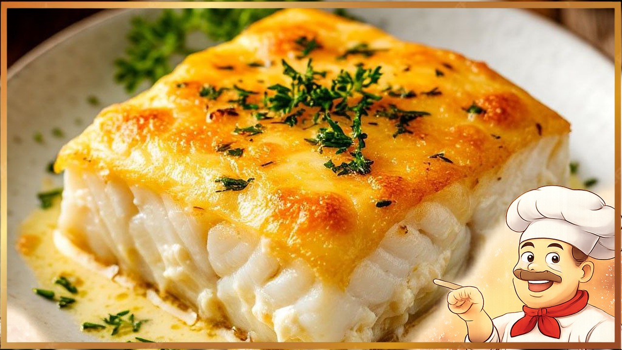 Треска, запечённая со сметаной и сыром