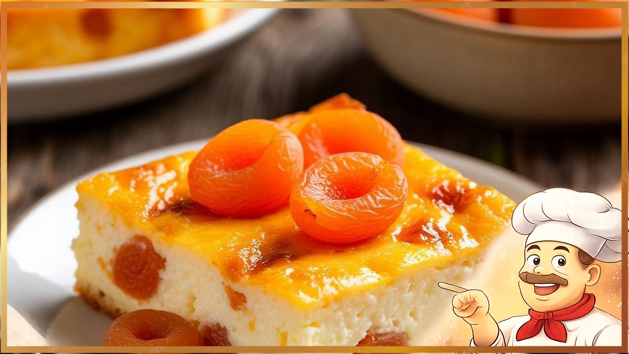 Творожная запеканка с курагой