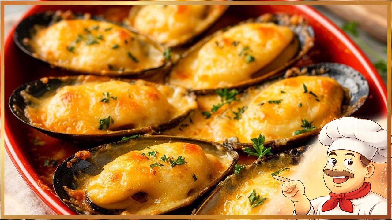 Мидии, запеченные в духовке