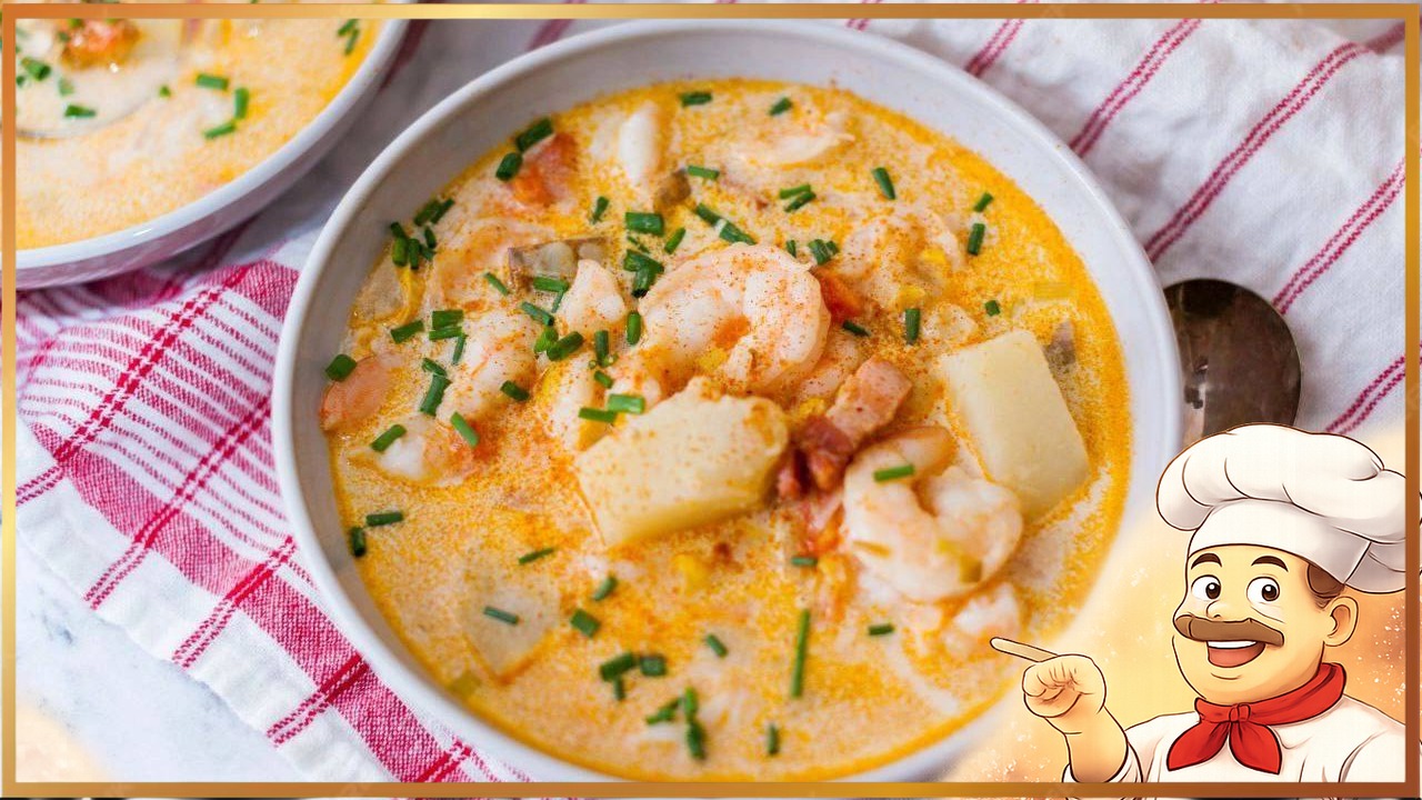 Сырный суп с креветками