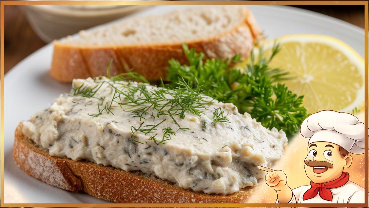 Паштет из селёдки с яйцом и маринованным огурцом