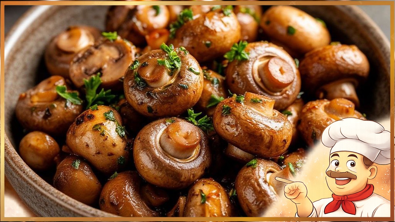 Жареные шампиньоны с паприкой и чесноком