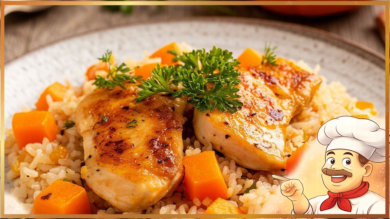 Рис с курицей и тыквой