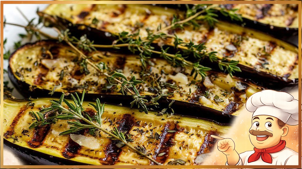 Баклажаны на гриле с чесноком и тимьяном