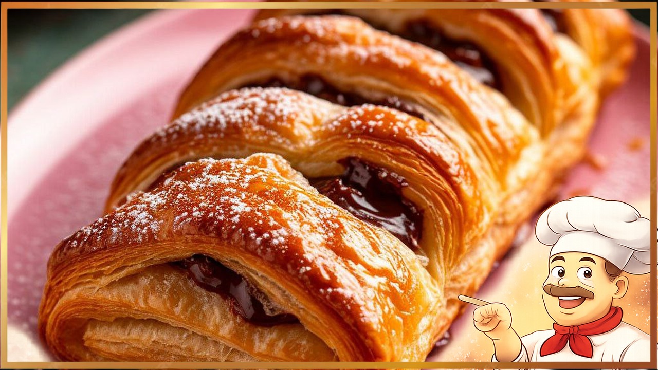 Косички с шоколадной пастой