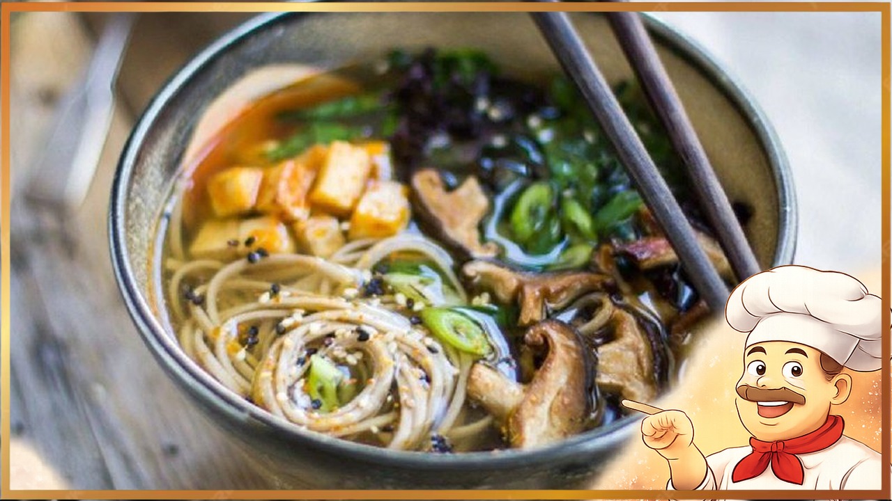 Овощной суп с гречневой лапшой