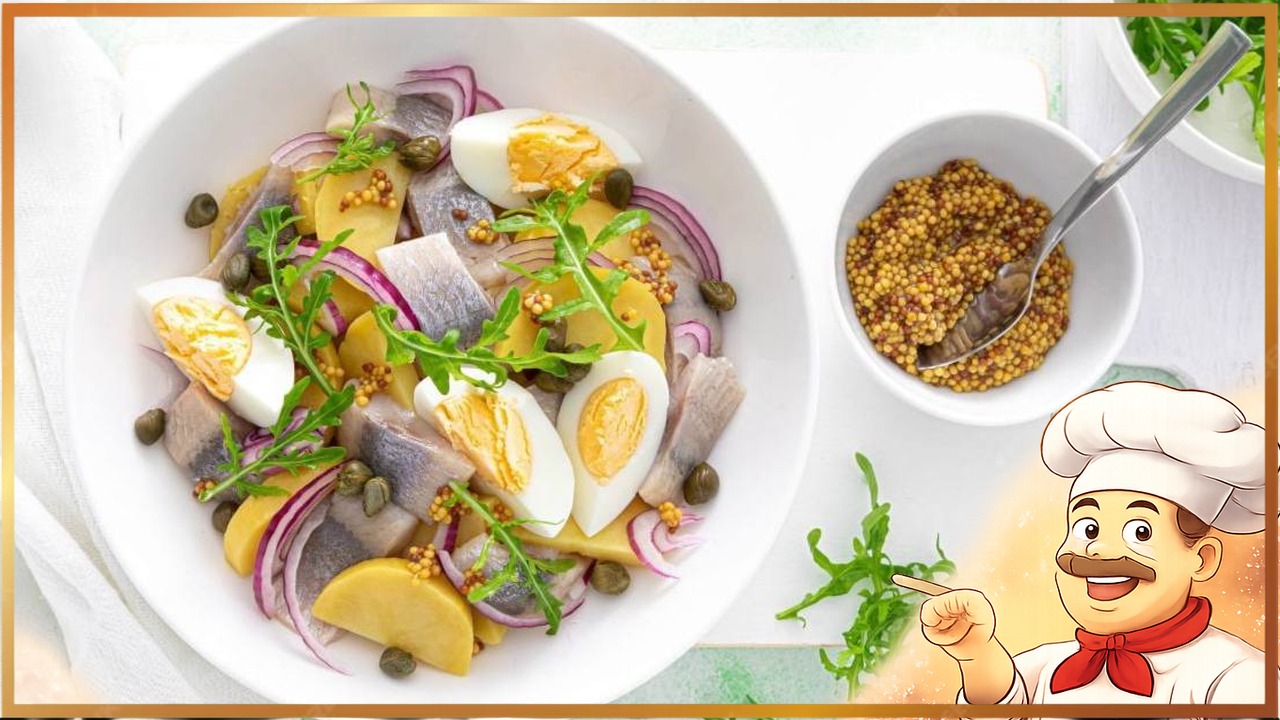 Салат с селёдкой, картофелем и яйцами