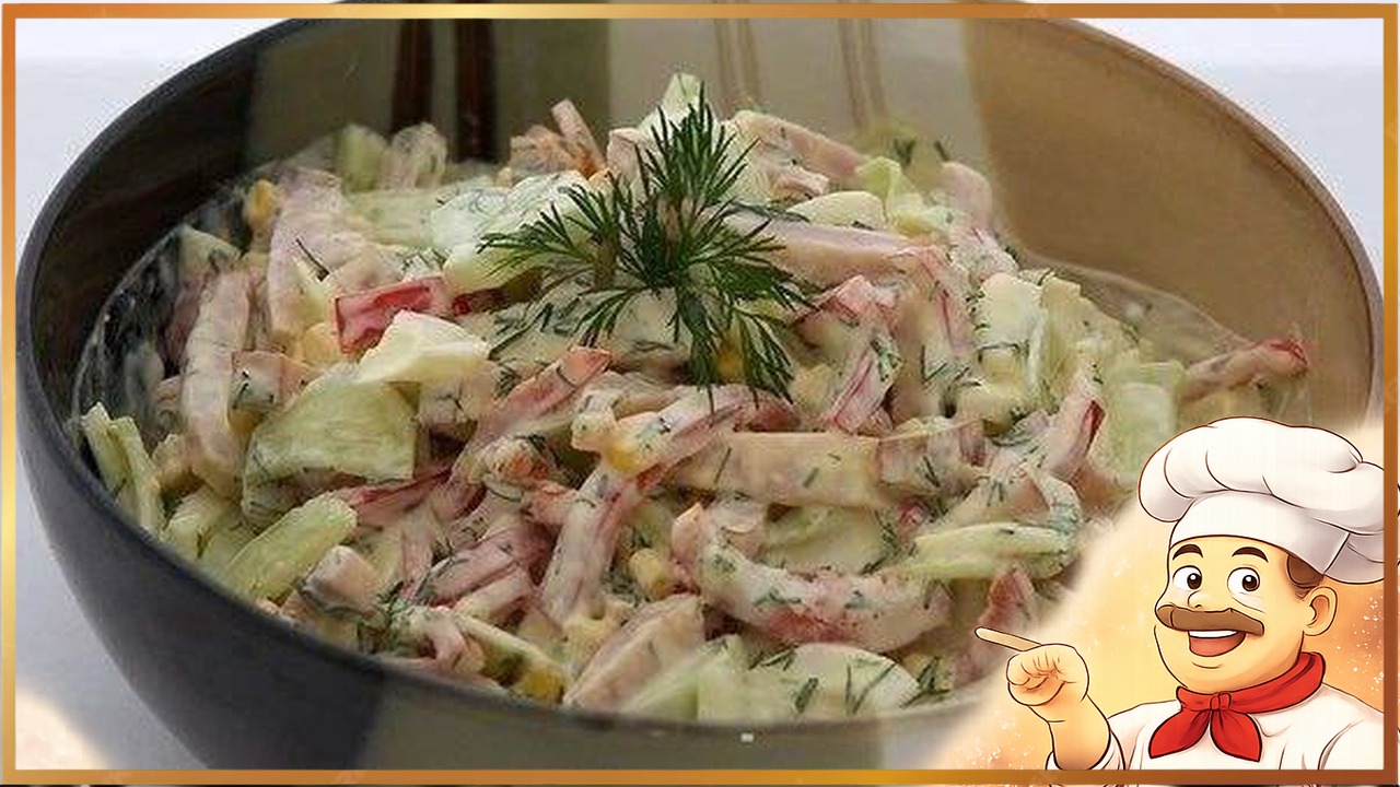 Салат с яйцом и ветчиной