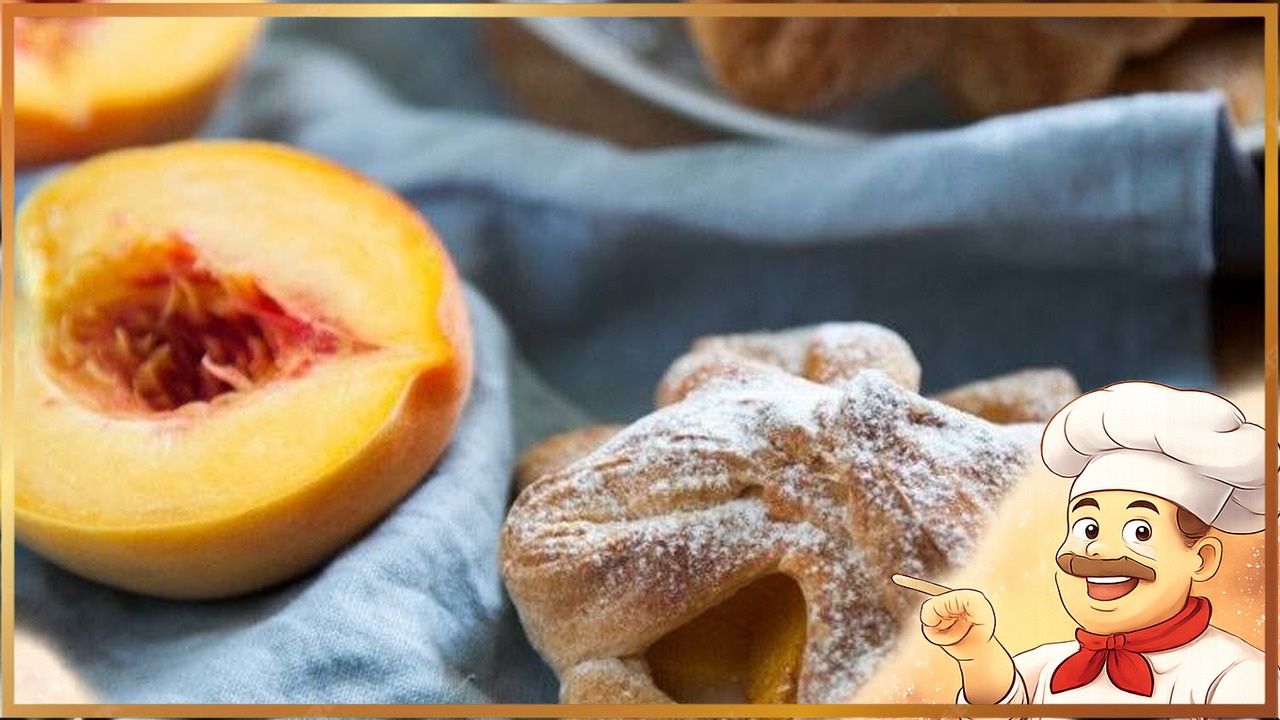 Слойки с персиками