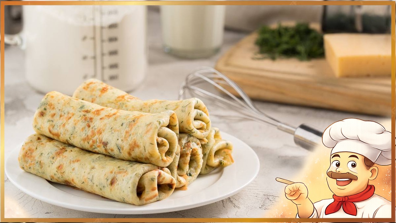 Сырные блинчики с зеленью