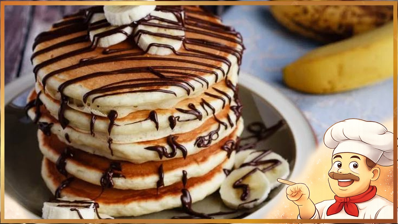 Банановые оладьи с шоколадом