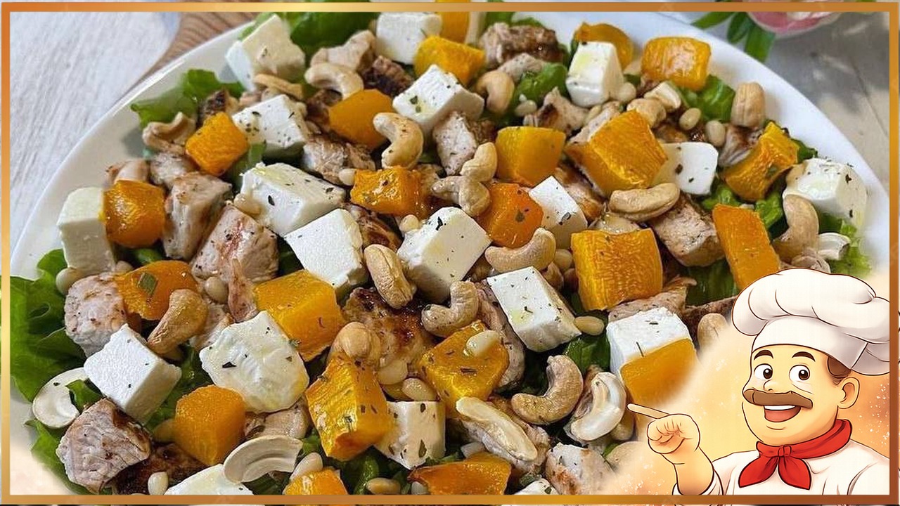 Салат с запеченой тыквой