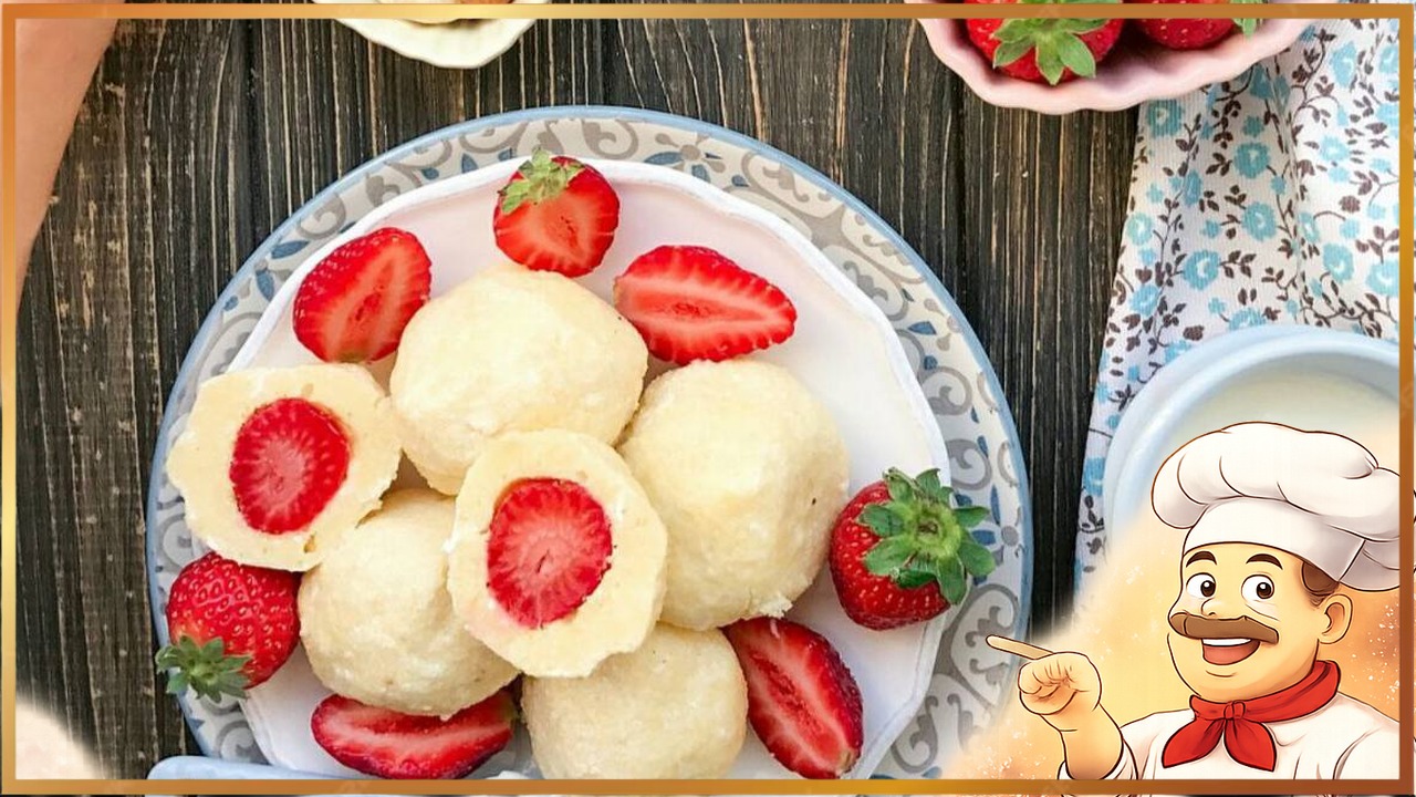 Ленивые вареники с клубникой