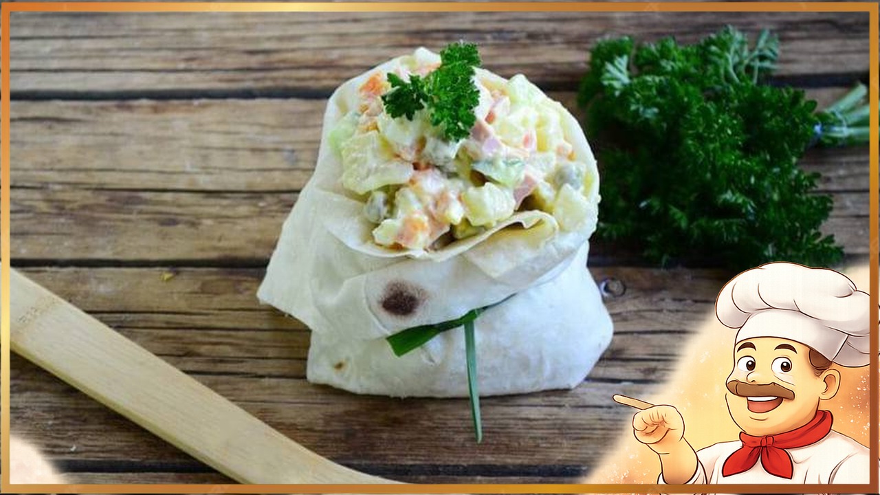 Салат «Оливье» в лаваше