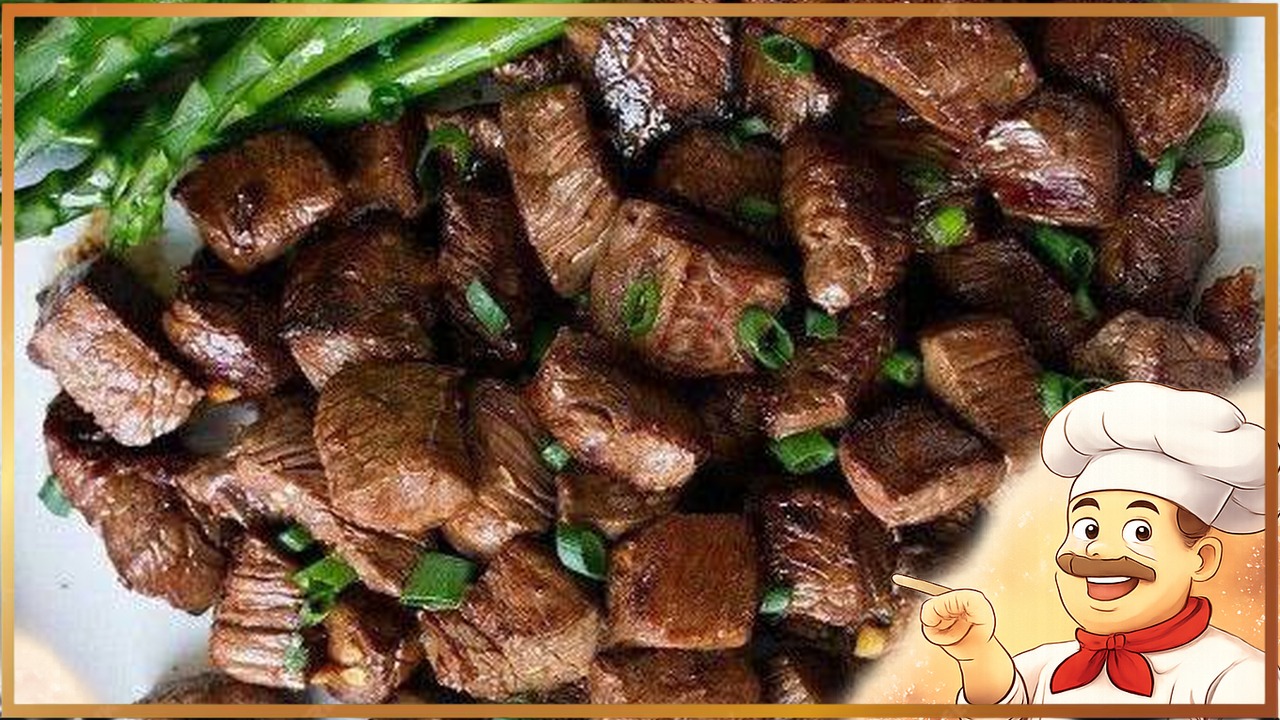 Говядина с чесноком и мёдом