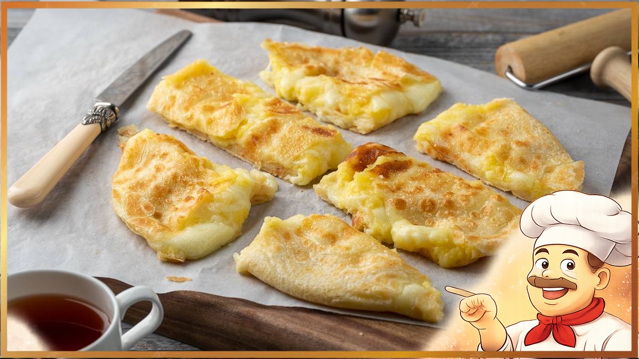 Лепешка с картофелем и сыром на сковороде