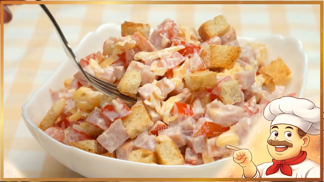 ​​Морковный салат с чесночными гренками